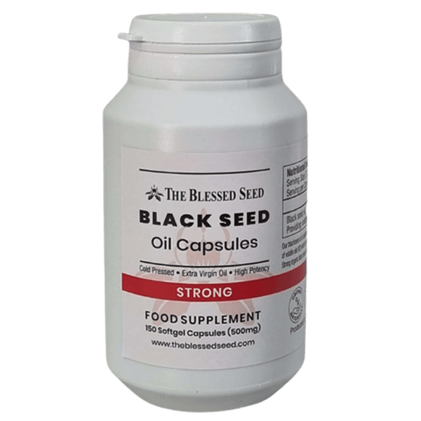 STRONG Black Seed Oil Capsules 150 x 500mg (made with organic strong