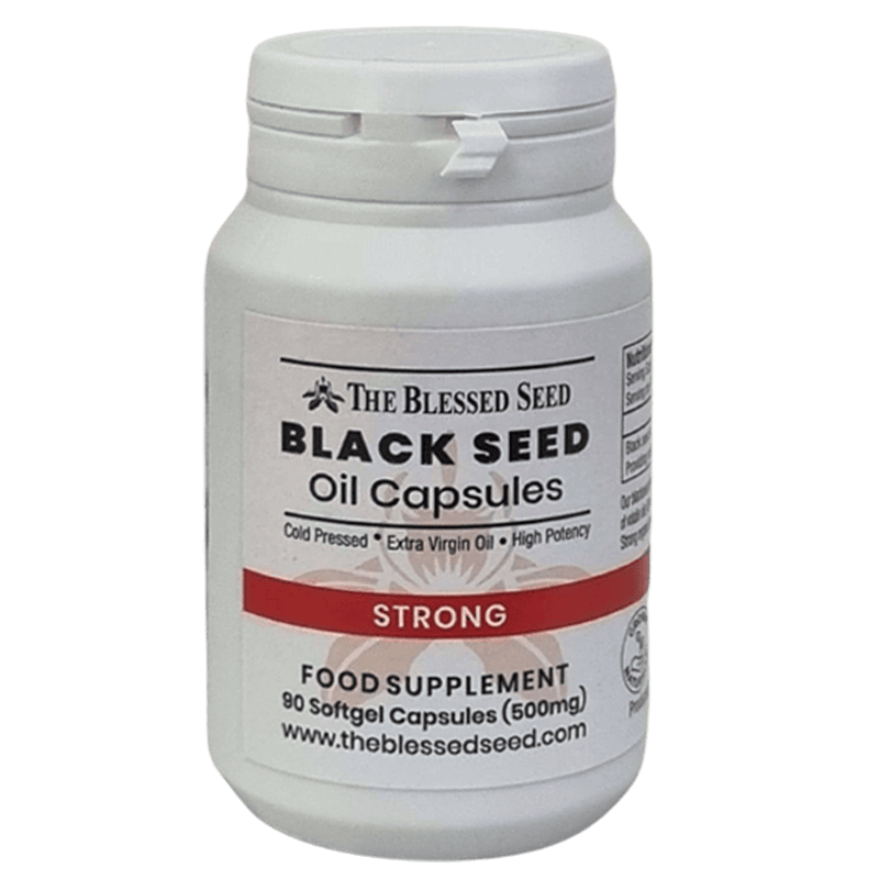 STRONG Black Seed Oil Capsules 90 x 500mg (made with organic strong