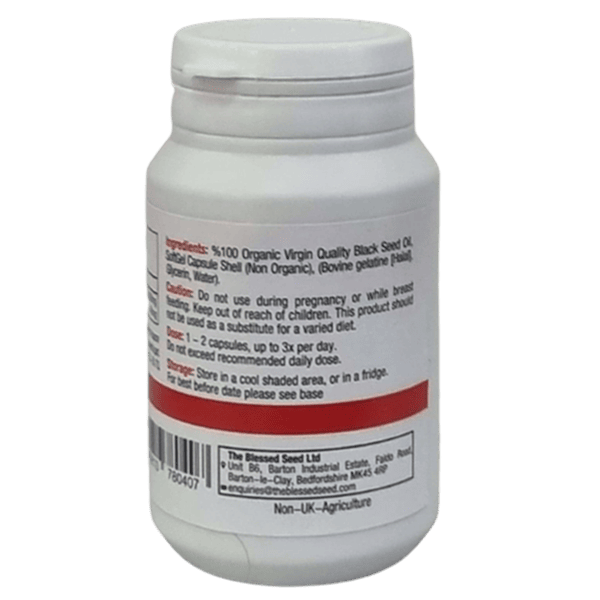 STRONG Black Seed Oil Capsules 90 x 500mg (made with organic strong