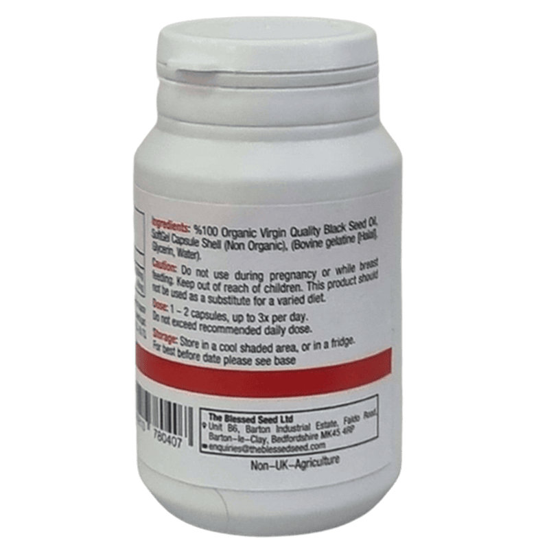 STRONG Black Seed Oil Capsules 90 x 500mg (made with organic strong